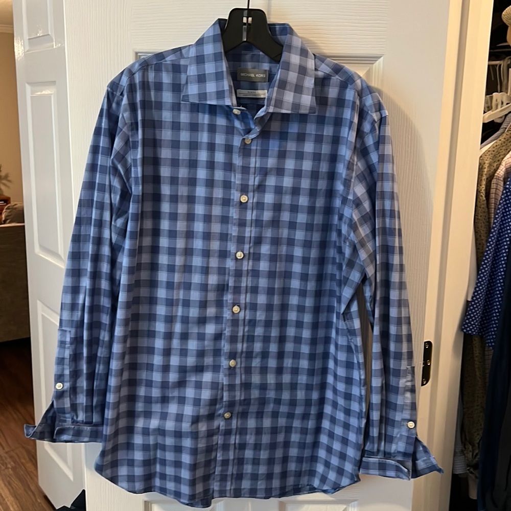 Michael Kors slim fit long sleeve button down size 16 32/33 (L)